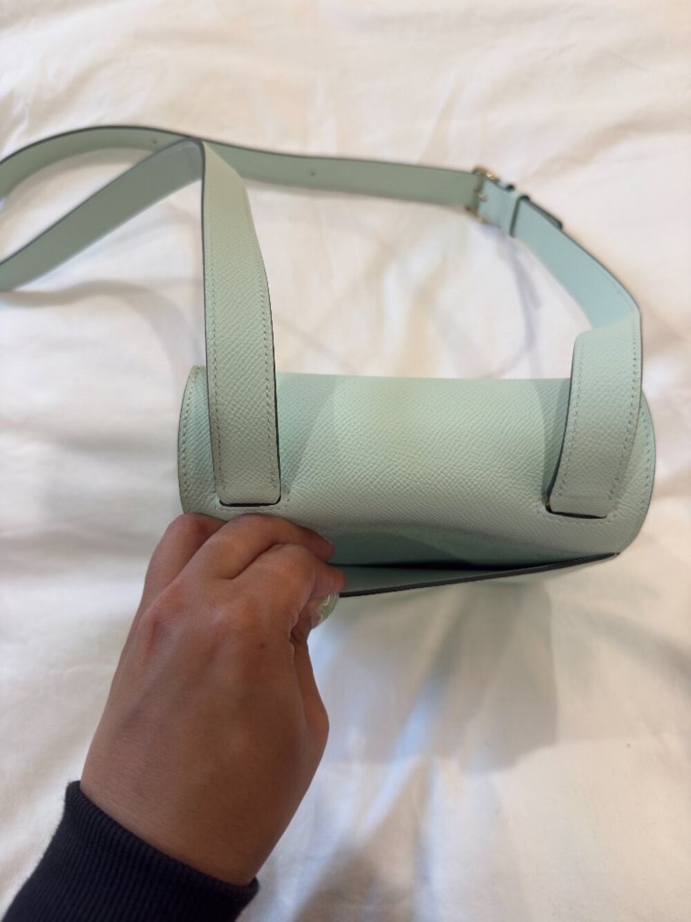 NWOT - Hermes Della Cavalleria Mini Vert Peppermint Epsom Leather Crossbody Bag - Picture 15 of 15